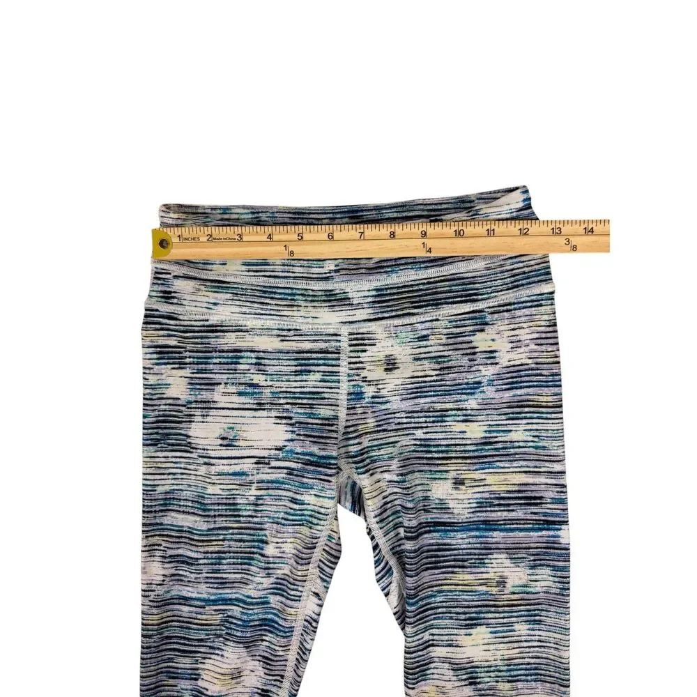 Lululemon Athletic Leggings Size 4 Blue Printed Pattern Moisture Wicking Yoga